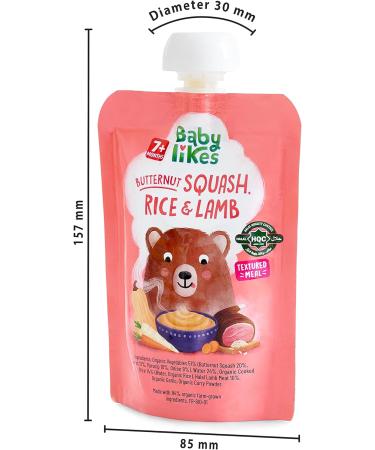Organic Butternut Squash Rice and Lamb Baby Puree - 130g | Halal | 7+ Months - Buy Online on SooperMarket.com