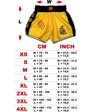 Muay Thai Shorts JKD Wing Chun Dragon Boxing Trunks X-Large - Kickboxing, Thaiboxing, MMA - Buy Online on SooperMarket.com