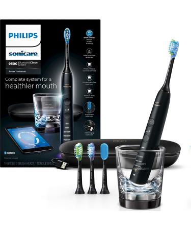 Philips Sonicare DiamondClean Smart 9500 Rechargeable Electric Power Toothbrush, Black, HX9924/11