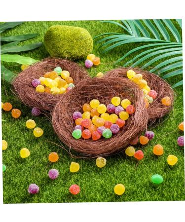 Unomor 12th Simulated Bird Nest - Decorative Easter Egg Nest for Outdoor & Tree Decoration | Mini Hemp Silk Birds 12x12cm Coffee - Buy Online on SooperMarket.com