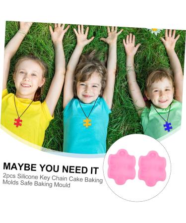 Zerodeko Silicone Molds 2pcs Key Chain Mold Resin Moulds Pendants for Necklaces Pendant Clasp for Necklace Keychain Molds Cake Mold Pie Rack Keychains Cake Mould Key Chain Silica Gel Clay 7x5.5x1cm - Buy Online on SooperMarket.com