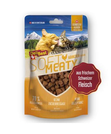 Delibest Soft Meatys I Cats treats from Swiss chicken meat cereal -free I semi -moisture treats slightly digestible i cat snack without artificial additives i allergy suffered i 100g