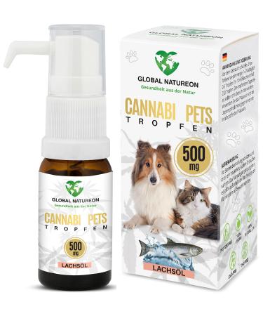 Global Natureon cannabi pets oil 500 mg (30 ml) based on salmon oil sedative for dogs and cats drops against fear stress & for trip natural product for animals without preservatives