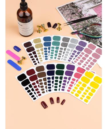 Kalolary Toenail Polish Stickers - 16 Sheets Full Cover Self Adhesive Toe Nail Art Decals for Pedicure - DIY Feet Nail Design Decorations - Buy Online on SooperMarket.com