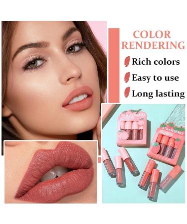 Nude Lipstick Set - 4Pcs Long Lasting Waterproof Matte Velvet Lipsticks for Women (Set B) - Buy Online on SooperMarket.com