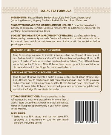 HUMAN by MEINTU Genuine Essiac Tea Organic 8 Herb Powder Formula with Sheep Sorrel Root - 4 oz Pouch - Buy Online on SooperMarket.com