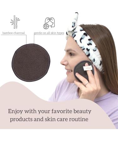 Freckled Rebel Reusable Makeup Remover Pads Set - 20 Eco-Friendly Wipes & Laundry Bag Perfect for All Skin Types - Black Floral Design - Buy Online on SooperMarket.com