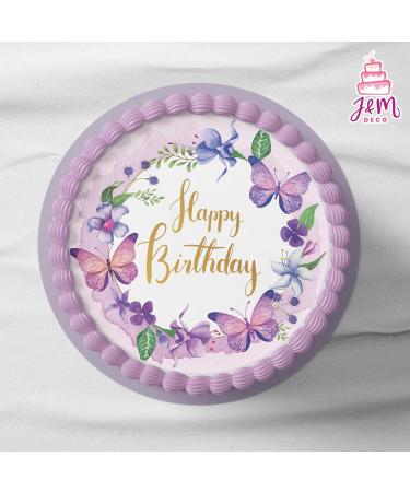 J & M Deco Edible Cake Toppers - Happy Birthday Motif - Fondant Cake Decoration - 20 cm Dining Paper - Perfect for Birthday Parties - Buy Online on SooperMarket.com
