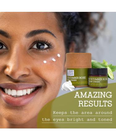 Cucumber Rose Eye Cream by Source Vit Apothecary | All-Natural & Hydrating | Targets Wrinkles, Puffiness, Dark Circles | 0.63 Oz - Buy Online on SooperMarket.com