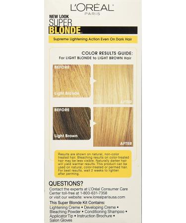 L'Oreal Paris Super Blonde Creme Lightening Kit 205 - Light Brown to Super Bleach Blonde - Buy Online on SooperMarket.com