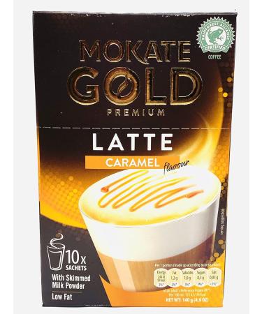 Mokate Gold Premium Latte Caramel & Vanilla Flavour 4 boxes (40 sachets total 560g) - Buy Online on SooperMarket.com