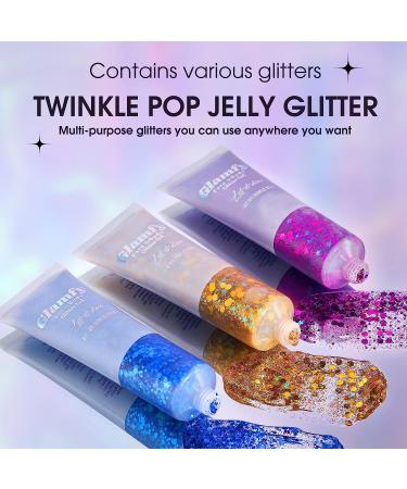 8 Color Body, Face, and Hair Glitter Gel - Self Adhesive Chunky Glitter for Festivals & Makeup - Buy Online on SooperMarket.com