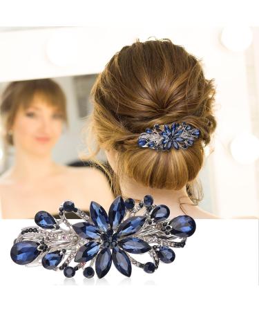 Gjinxi Flower Wedding Hair Clip Vintage Jewelry Crystal Hair Clips Hairpins Antique Crystal Barrette Wedding Hair Vines Hair Accessories Head Pieces for Women Girls Bridal