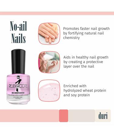 Duri Rejuvacote 1 Nail Growth System - Original Maximum Strength Formula - Pack of 3-0.45 fl. oz - Nail Strengthener and Growth - Base & Top Coat - Buy Online on SooperMarket.com