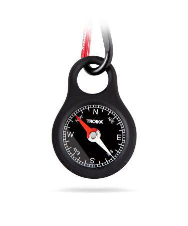 Troika compass guide - COS10/BK - key holder with compass and carabiner - black - PVC/acrylic/silicone - aluminum - The original