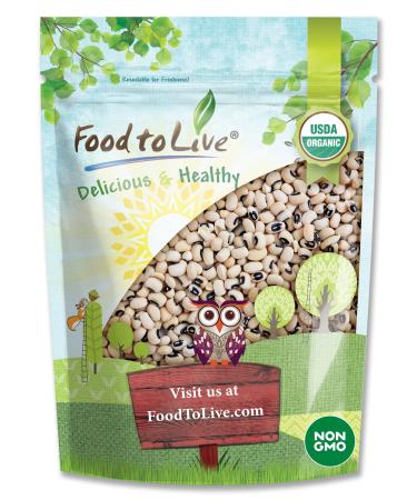 Organic Black-Eyed Peas, 5 Pounds  Raw Dried Cow Peas, Non-GMO, Kosher, Bulk Beans, Product of the USA 5 Pound (Pack of 1)