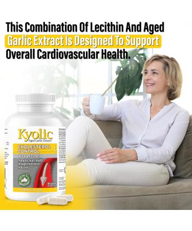 Kyolic - Cholesterol Control with Lecithin 180 Capsules - Kyolic Cholesterol Formula 104 - Cholesterol Lowering Supplement - Kyolic Aged Garlic Extract Capsules - Heart Health & Immune System Support 180 count (Pack of 1) - Buy Online on SooperMarket.com