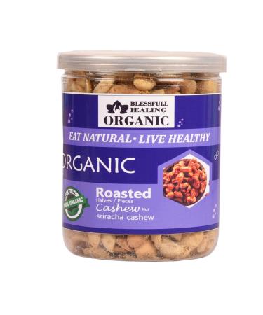 Blessfull Healing Organic Natural Vegan Sriracha Roasted Halves/Pieces Cashew Nuts Crunchy Kaju 300 Gram