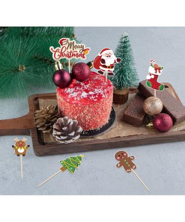 24 x Christmas Cupcake Toppers Merry Christmas Cake Topper Christmas Cake Decoration for Christmas Party Decoration Dessert Cake Christmas Party (Santa Claus) - Buy Online on SooperMarket.com