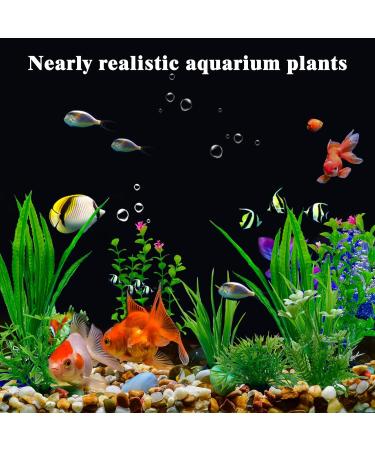 Omjmyy 21-Piece Artificial Aquarium Plants Set | Vibrant Plastic Decorations for Fish Tanks & Aquatic Landscapes - Buy Online on SooperMarket.com