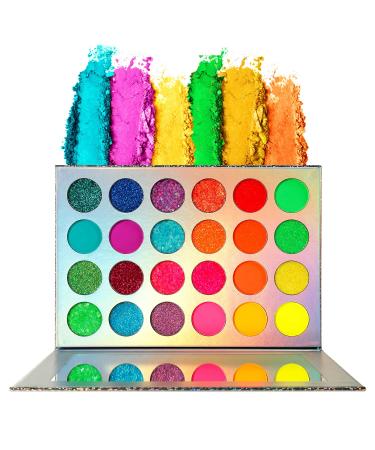 DE'LANCI Neon Eyeshadow Palette - Glow in the Dark, Blacklight UV Makeup, Matte & Glitter Shadows for Halloween - Buy Online on SooperMarket.com