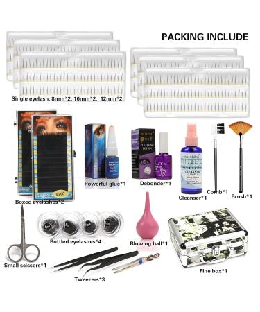 Baisidai Professional 23 in 1 Single Eyelash Extension Kit with Fashion Hard Case - Black False Individual Eyelashes for Grafting - A150 - Buy Online on SooperMarket.com