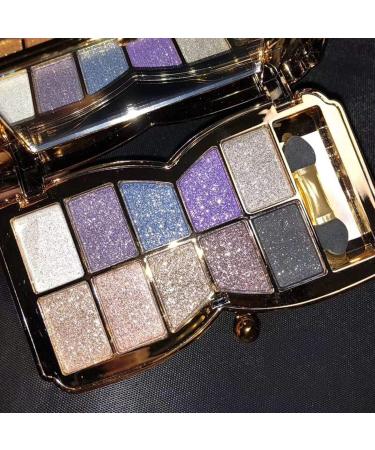 UIFCB Glitter Eyeshadow Palette - 10 Sparkling Colors | Highly Pigmented Long Lasting Makeup Set - Gold (Type 3) - Buy Online on SooperMarket.com