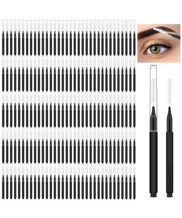 150 Pieces Micro Eyebrow Brush with Cap Brow Lamination Brush Eyebrow Spoolie Brush Comb Eyebrow Lash Lift Tools Lash Filler Eyelashes Extensions Eyebrows(Black)