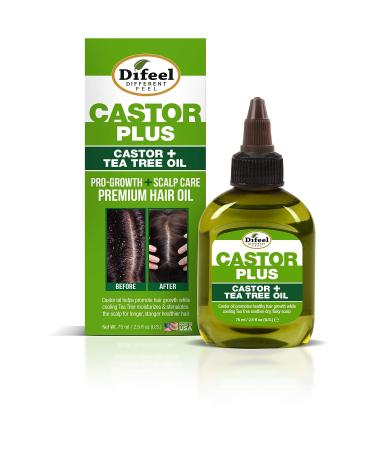 Difeel Premium Castor Plus Tea Tree Hair Oil - Pro-Growth & Scalp Care 2.5 oz - Buy Online on SooperMarket.com