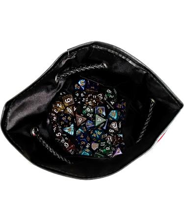 Large Dice Bag with 7 Sets | Dragon DND Dice Bag & 49 Polyhedral Dice | Red Bag with Pockets - Buy Online on SooperMarket.com