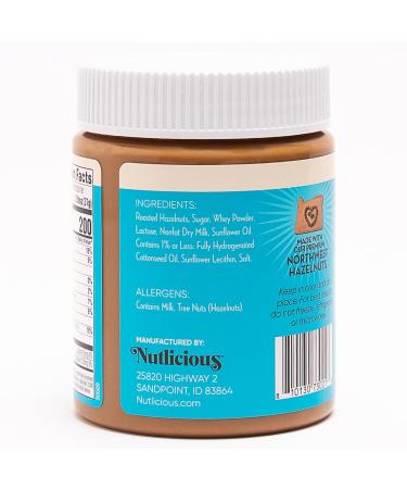 Hazelnut Butter Spread - Nutlicious 13 oz | Silky Smooth No Palm Oil 4g Protein Made in USA - International Shipping Available - Buy Online on SooperMarket.com