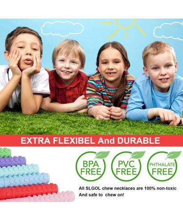 Sensory Chew Necklace 4 Pack - Seeway Mace Chewy Necklace Set for Kids - BPA Free Silicone Chew Toys for ADHD & SPD - Buy Online on SooperMarket.com