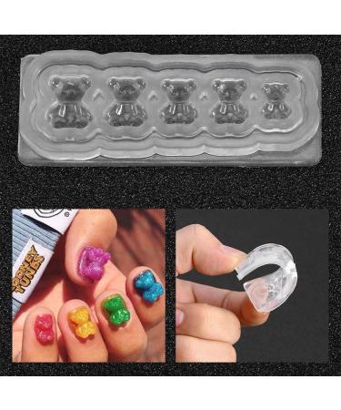 Demeras Silicone Mold Nail Art Nail Silicone Mold 14x10x1 Silicon Uv Nail Decoration Mold Nail Art Template Bear Pattern Decals Nail Diy Tools - Buy Online on SooperMarket.com