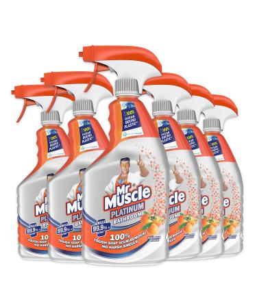 Mr Muscle Bathroom Cleaner Platinum Antibacterial Bathroom Spray Mandarin Pack of 6 (6 x 750ml)