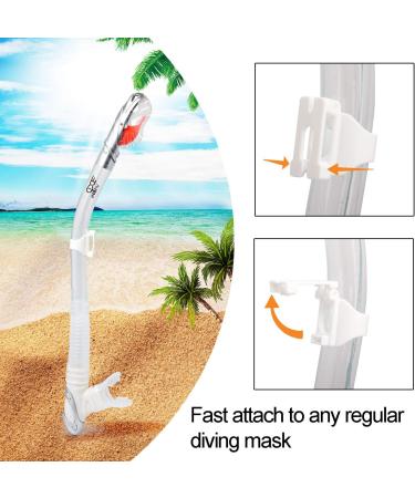 EXP VISION Dry Snorkel - Adult Dive Snorkel with Food-Grade Silicone Mouthpiece and Splash Guard Top Valve - Silver - Buy Online on SooperMarket.com