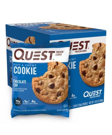 Quest Nutrition Protein Cookie, Chocolate Chip, 2.08 Ounce, Pack of 12