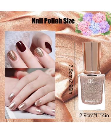 Glitter Nail Polish - Champagne Gold Nail Varnish Quick Dry Nail Polish Long Lasting Glitter Nail Varnish Gel No Need Baking Nail Polishes for Women Girls DIY Home Manicure Polish Nails (11ML) - Buy Online on SooperMarket.com