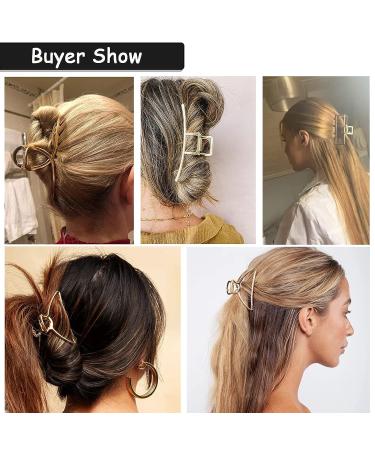 4.7 Inch Gold Metal Hair Clips 4PCS - Non-Slip Big Jaw Clips for Thick & Thin Hair - Cute Butterfly Fashion Accessory for Women & Girls - Buy Online on SooperMarket.com