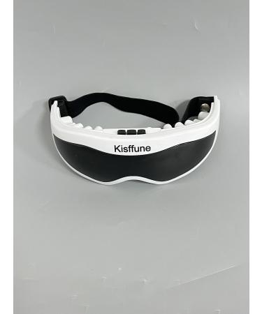 Kisffune Massage Apparatus for Eyes Headworn Multifunctional Eyes Massage Apparatus with Visual Window and Adjusting Belt 22 Soft Silicone nodes Eyes Massage Apparatus