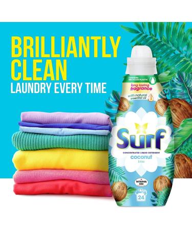 Surf Coconut Bliss Liquid Detergent 648ml - 24 Washes | 24 Count Pack - Concentrated Formula - Buy Online on SooperMarket.com