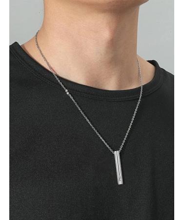 Anxiety Necklace for Women Men Breathing Calming Necklace for Anxiety Relief Mindful Breathing Stress Relief Meditation Relaxation Calming Down Silver - Buy Online on SooperMarket.com