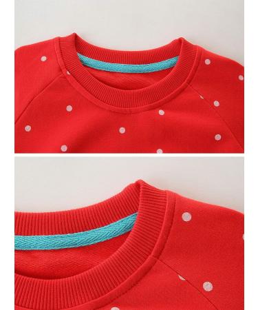 Girls Cotton Sweatshirt | Long Sleeve Pullover | Toddler Casual Jumper | Age 2-3 Years | Red - Buy Online on SooperMarket.com