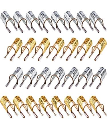 20 Pieces Reusable Nail Extension Forms Guide Protector Nail Tips Acrylic UV Gel Protector French Nail Forms for Nail Manicure Accessory Nail Salon Home Supply Gold  Silver
