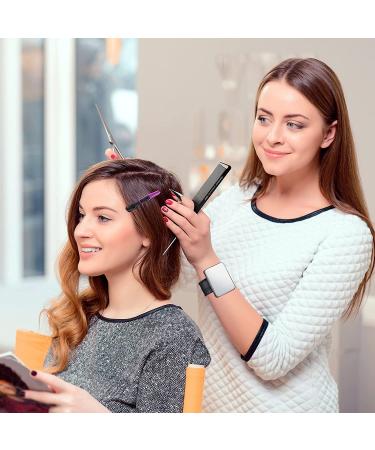8 Pieces Hair Parting Ring, Styling Clips, Rat Tail Braiding Combs, Magnetic Pin Holder Wristband - Black - Buy Online on SooperMarket.com