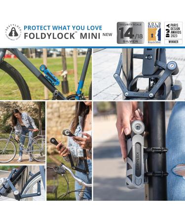 Foldylock Mini Folding Bike Lock - Patented Test Winner Secure & Lightweight 75cm Keyed Lock for City Bikes & E-Scooters - Black - Buy Online on SooperMarket.com