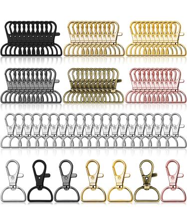 Swivel Clasp Hooks, Anezus 80Pcs Key Chain Clip Hooks, D Ring Clip Lanyard Hardware for Keychain Making, Lanyard Making, Purse Hardware, DIY Craft (3/4 Inside Width) Multicolors 3/4 inch