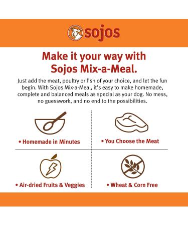 Sojos Mix-A-Meal Pre-Mix Natural Dehydrated Dog Food 8lb Grain-Free Formula (1 Pack) - Buy Online on SooperMarket.com
