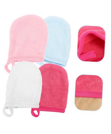 Shop 4pcs Cleansing Fingertips Makeup Remover Cloths - Exfoliating Face Towel & Mitts for Gentle Hair & Skin Care - Buy Online on SooperMarket.com