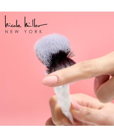 Nicole Miller New York 14pc Complete Makeup Brushes Collection with Zipper Bag Snow Pearl White Ideal Present or Any Occasions Great for Beginners to Professionals - Buy Online on SooperMarket.com