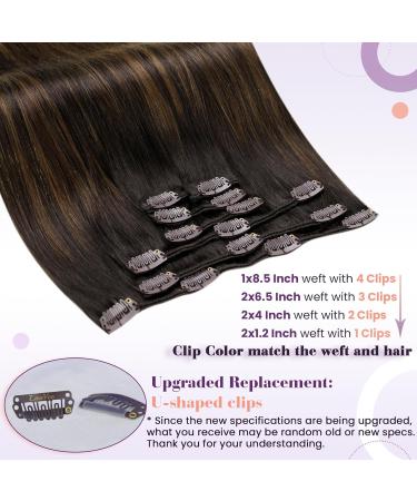 Buy Laavoo Real Hair Clip-In Extensions - Balayage Brown 55cm 105g 7pcs - Double Brown & Light Brown #2/8/2 - Buy Online on SooperMarket.com